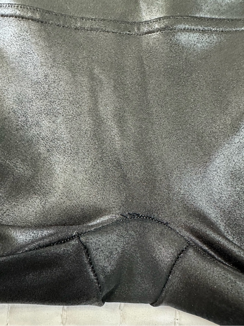 SPANX Black High-Waist Faux-Leather Leggings Smoothing Shaping Sleek Size SP - Picture 12 of 12